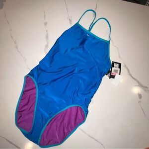 Brand New With Tags Green Stripe One Piece Nike Competition Swimsuit 40 or 14